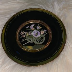 SALE!! Chokin plate 24 karat gold edging. 3